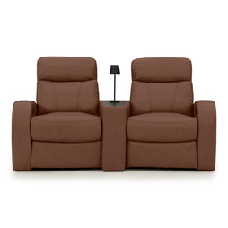 Rialto Italian Leather Wedge Console Table Home Theater Seating