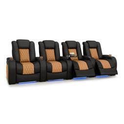 Diamante CoolZeroᵀᴹ Italian Leather Two-Tone Home Theater Seating