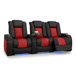 Diamante CoolZeroᵀᴹ Italian Leather Two-Tone Home Theater Seating