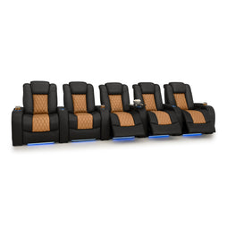Diamante CoolZeroᵀᴹ Italian Leather Two-Tone Home Theater Seating