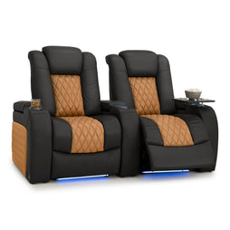 Diamante CoolZeroᵀᴹ Italian Leather Two-Tone Home Theater Seating