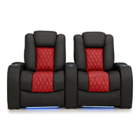 Diamante CoolZeroᵀᴹ Italian Leather Two-Tone Home Theater Seating