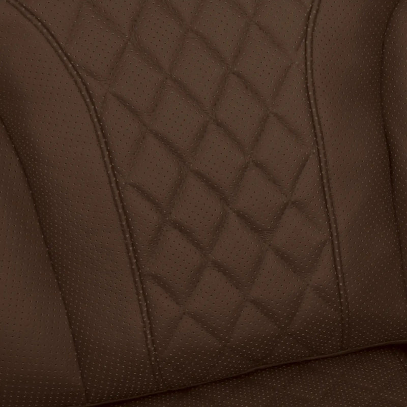 Luminis 365 HeatZeroᵀᴹ Big & Tall Leather Home Theater Seating in Chestnut - Perforated Diamond Quilting
