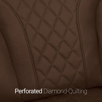 Luminis 365 HeatZeroᵀᴹ Big & Tall Leather Home Theater Seating in Chestnut - Perforated Diamond Quilting