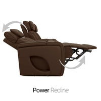 Luminis 365 HeatZeroᵀᴹ Big & Tall Leather Home Theater Seating in Chestnut - Power Recline