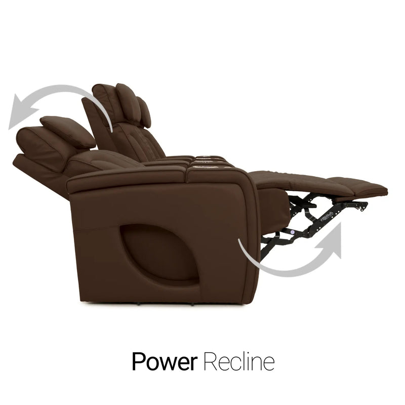 Luminis 365 HeatZeroᵀᴹ Big & Tall Leather Home Theater Seating in Chestnut - Power Recline