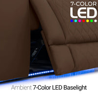 Luminis 365 HeatZeroᵀᴹ Big & Tall Multimedia Loveseat in Chestnut - 7-Color LED Baselights