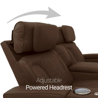 Luminis 365 HeatZeroᵀᴹ Big & Tall Multimedia Loveseat in Chestnut - Adjustable Power Headrest