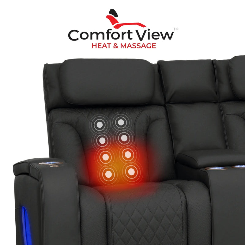 Luminis 365 HeatZeroᵀᴹ Big & Tall Multimedia Loveseat in Ebony - Heat & Massage