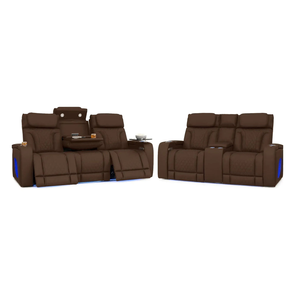 Luminis 365 HeatZeroᵀᴹ Big & Tall Multimedia Sofa & Loveseat in Chestnut