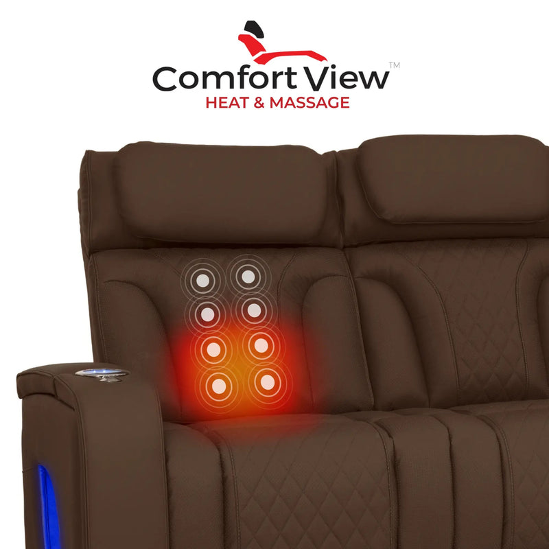 Luminis 365 HeatZeroᵀᴹ Big & Tall Multimedia Sofa & Loveseat in Chestnut - Heat & Massage