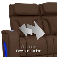 Luminis 365 HeatZeroᵀᴹ Big & Tall Multimedia Sofa & Loveseat in Chestnut - Adjustable Power Lumbar