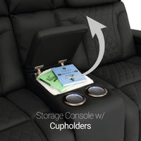 Luminis 365 HeatZeroᵀᴹ Big & Tall Multimedia Sofa & Loveseat in Ebony - Storage Console