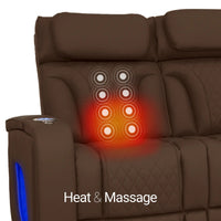 Luminis 365 HeatZeroᵀᴹ Big & Tall Multimedia Sofa in Chestnut - Heat & Massage