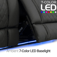 Luminis 365 HeatZeroᵀᴹ Big & Tall Multimedia Sofa in Ebony - 7-Color LED Baselights
