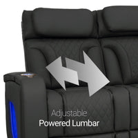 Luminis 365 HeatZeroᵀᴹ Big & Tall Multimedia Sofa in Ebony - Adjustable Power Lumbar