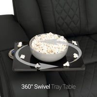 Luminis 365 HeatZeroᵀᴹ Big & Tall Multimedia Sofa in Ebony - Swivel Tray Table