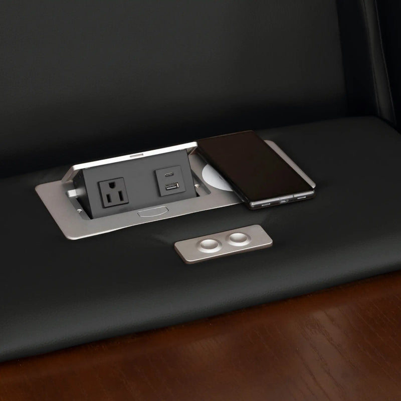 Luminis 365 HeatZeroᵀᴹ Big & Tall Multimedia Sofa in Ebony - Wireless Charging Pad