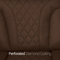 Luminis 365 Leather Home Theater Loveseat in Chestnut - Perforated Diamond Quilting