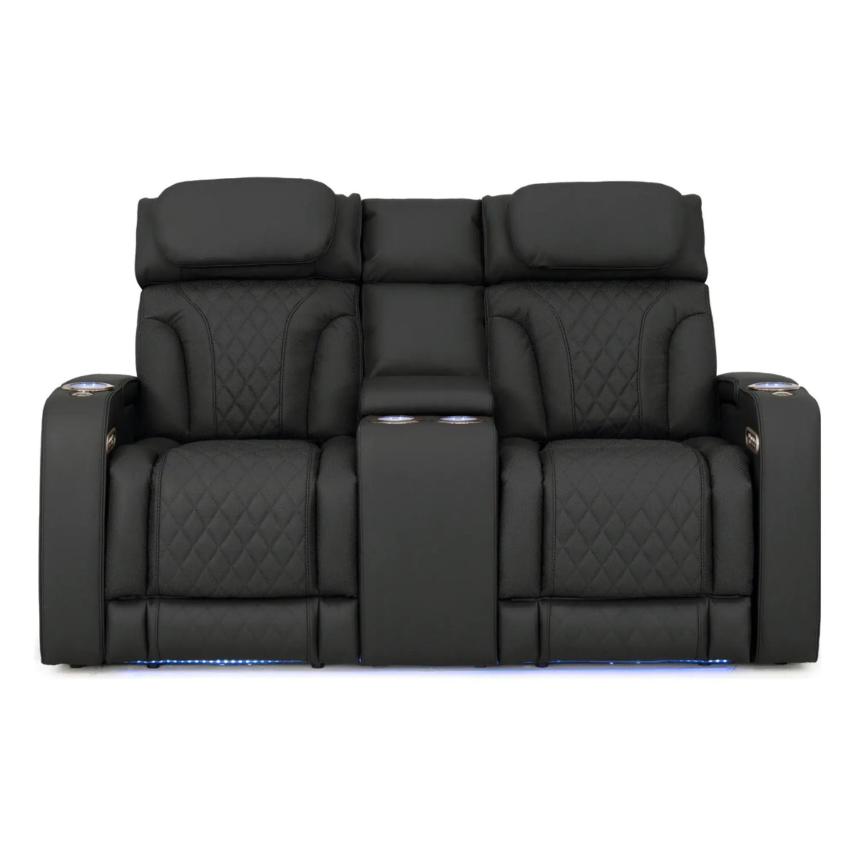 Luminis 365 Leather Home Theater Loveseat in Ebony