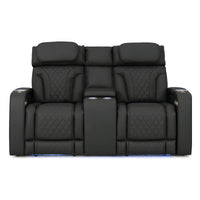 Luminis 365 Leather Home Theater Loveseat in Ebony