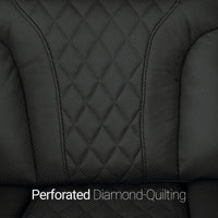 Luminis 365 Leather Home Theater Loveseat in Ebony - Perforated Diamond Quilting