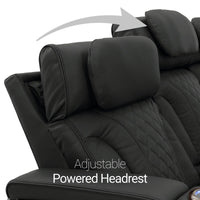 Luminis 365 Leather Home Theater Sofa & Loveseat in Ebony - Adjustable Power Headrest