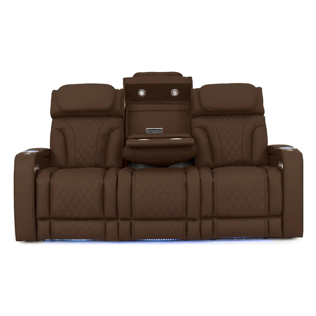 Luminis 365 Leather Home Theater Sofa in Chestnut