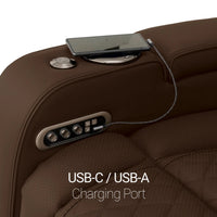 Luminis 365 Leather Home Theater Sofa in Chestnut - USB-A / USB-C Charging Ports