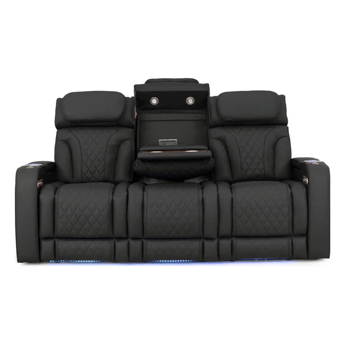 Luminis 365 Leather Home Theater Sofa in Ebony