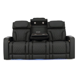 Luminis 365 Leather Home Theater Sofa in Ebony