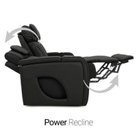 Luminis 365 Leather Home Theater Sofa in Ebony - Power Recline