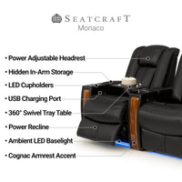 Monaco Italian Leather Home Theater Seating