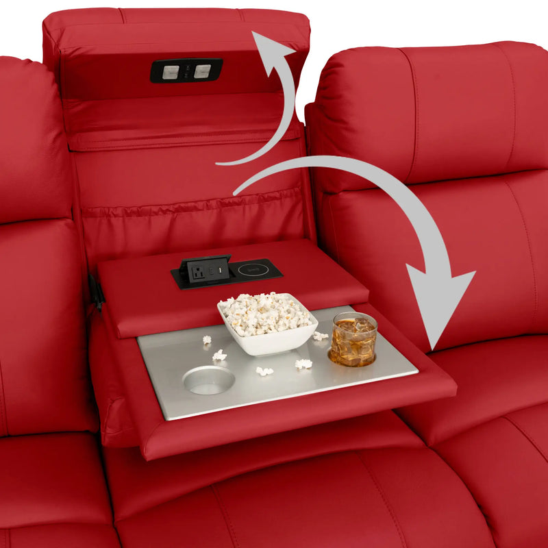 Fold-Down Table w/ USB, Power The middle seat