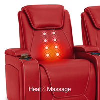 Paladin Italian Leather Heat & Massage Home Theater Seating