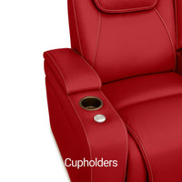 Seatcraft Vienna Loveseat Italian Leather, Powered Headrest & Lumbar, Power Recline