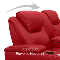 Seatcraft Vienna Loveseat Italian Leather, Powered Headrest & Lumbar, Power Recline