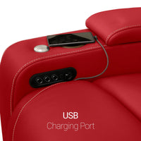 Seatcraft Vienna Loveseat Italian Leather, Powered Headrest & Lumbar, Power Recline