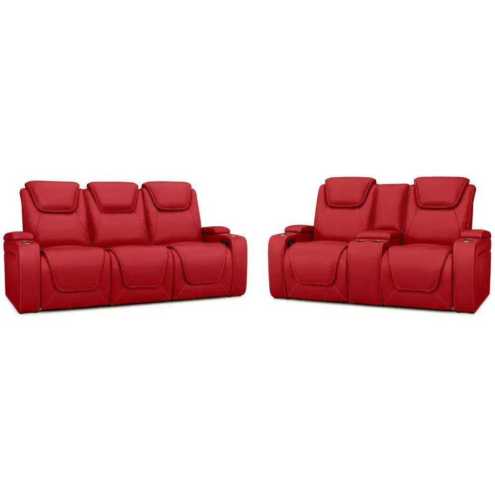 Seatcraft Vienna Sofa & Loveseat Italian Leather, Powered Headrest & Lumbar, Power Recline