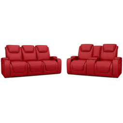 Seatcraft Vienna Sofa & Loveseat Italian Leather, Powered Headrest & Lumbar, Power Recline