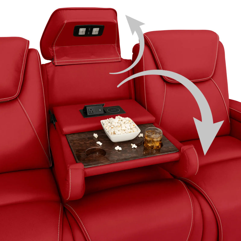 Fold-Down Table w/ USB, Power The middle seat