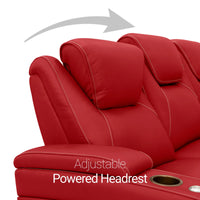 Seatcraft Vienna Sofa Italian Leather, Powered Headrest & Lumbar, Power Recline