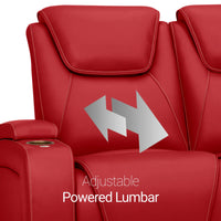 Seatcraft Vienna Sofa Italian Leather, Powered Headrest & Lumbar, Power Recline