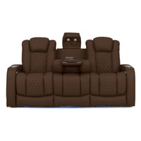 Virtuoso 365 HeatZeroᵀᴹ Leather Media Room Sofa in Chestnut