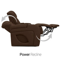Virtuoso 365 HeatZeroᵀᴹ Leather Media Room Sofa in Chestnut - Power Recline