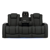 Virtuoso 365 HeatZeroᵀᴹ Leather Media Room Sofa in Ebony