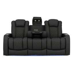 Virtuoso 365 HeatZeroᵀᴹ Leather Media Room Sofa in Ebony