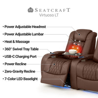 Virtuoso Zero Gravity Home Theater Seating with Heat & Massage