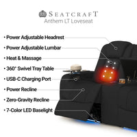 Anthem LT HeatZeroᵀᴹ Italian Leather Home Theater Loveseat