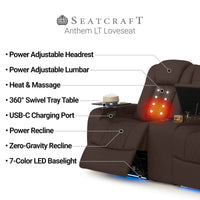 Anthem LT HeatZeroᵀᴹ Italian Leather Home Theater Loveseat